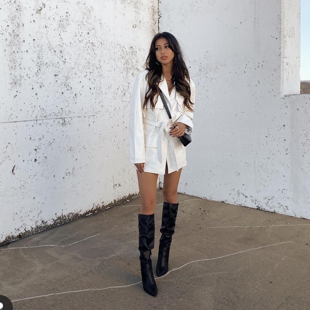 Faux Leather Trench Coat